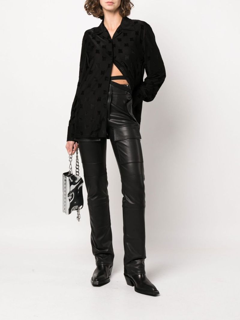 Black Velour Monogram Shirt