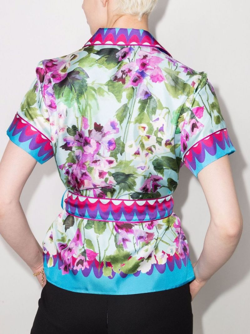 Floral-print Silk Shirt