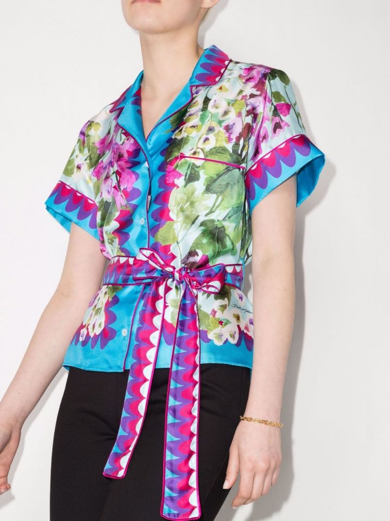 Floral-print Silk Shirt
