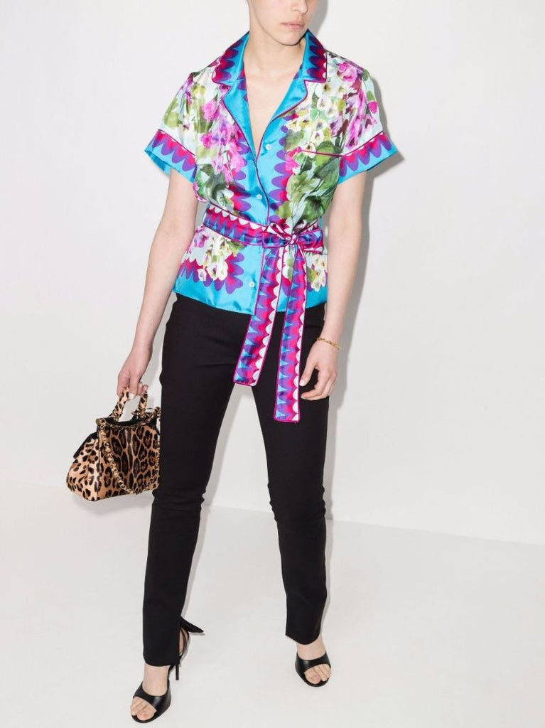 Floral-print Silk Shirt