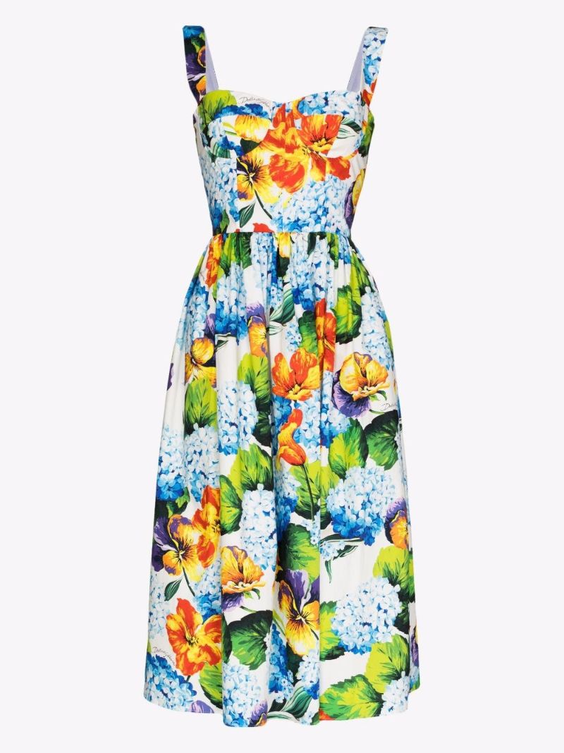 Ortensie Print Sleeveless Midi Dress
