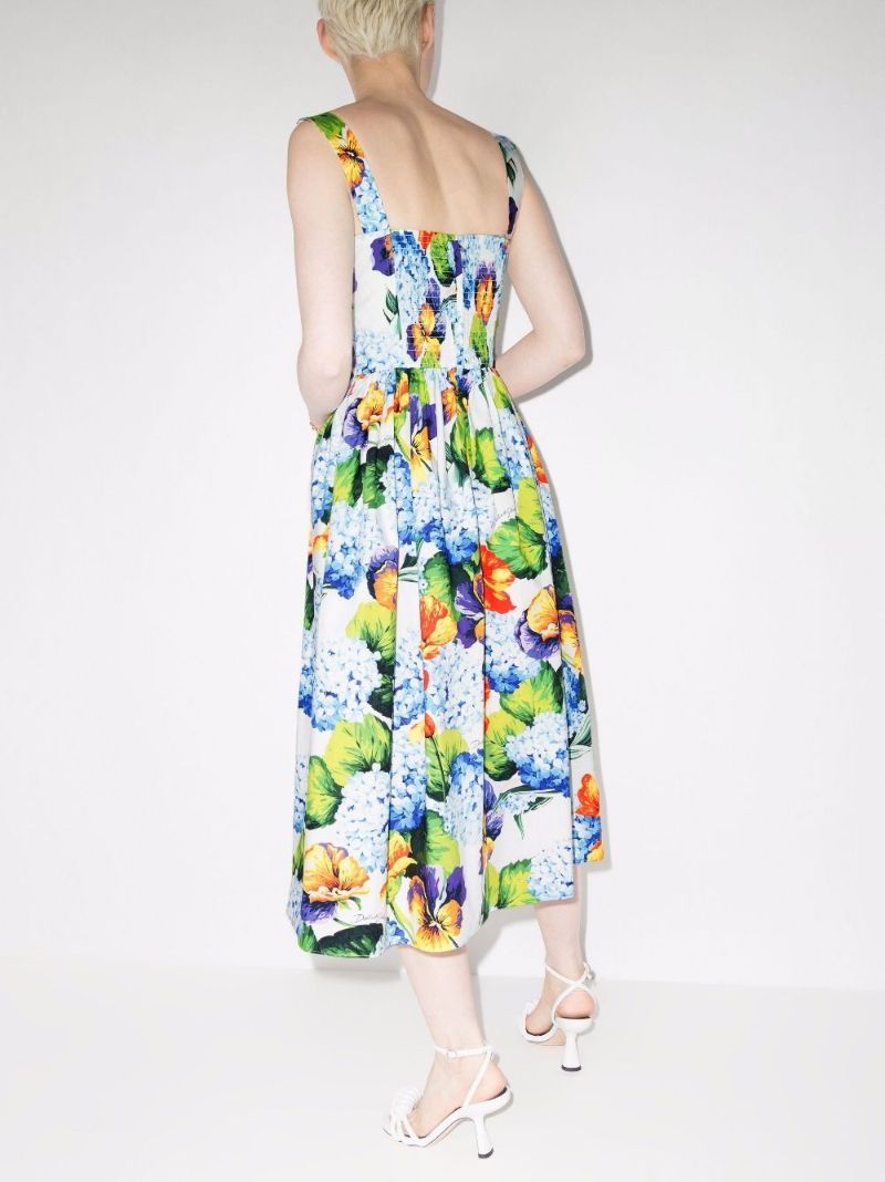 Ortensie Print Sleeveless Midi Dress