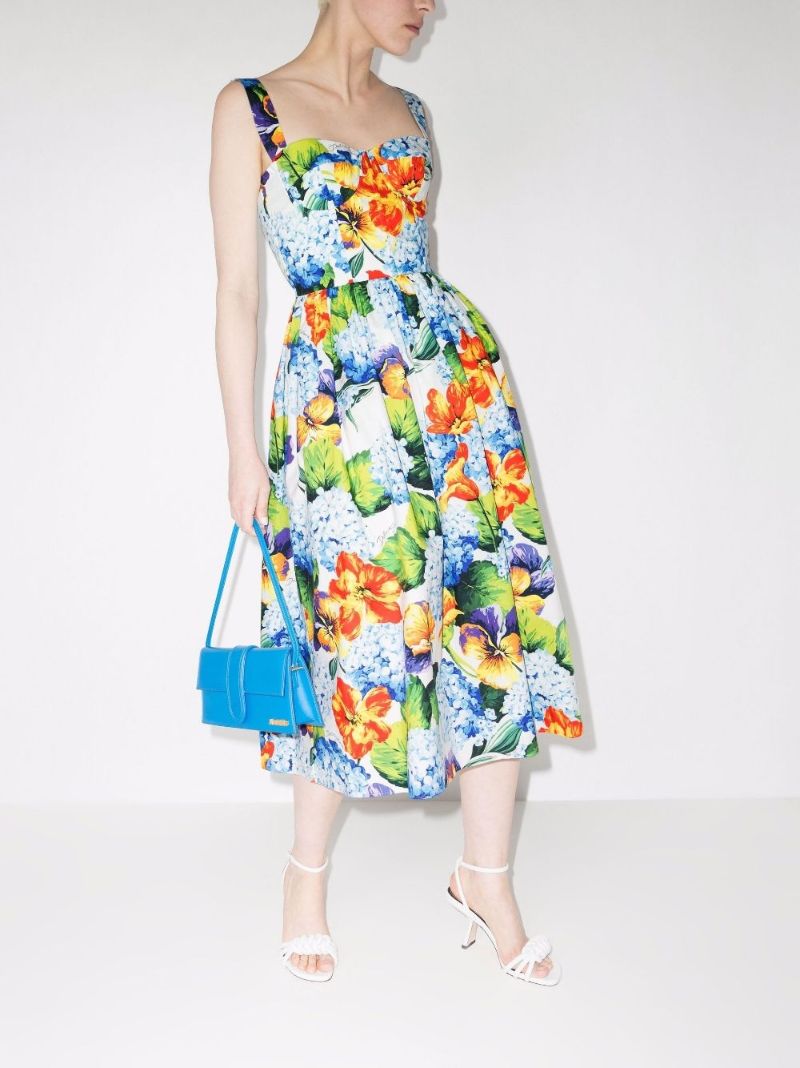 Ortensie Print Sleeveless Midi Dress