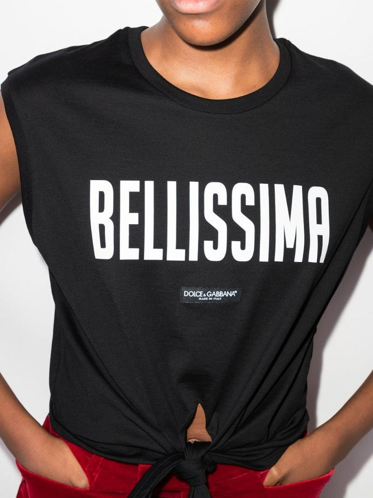 Bellissima Print Knot Detail Vest Top