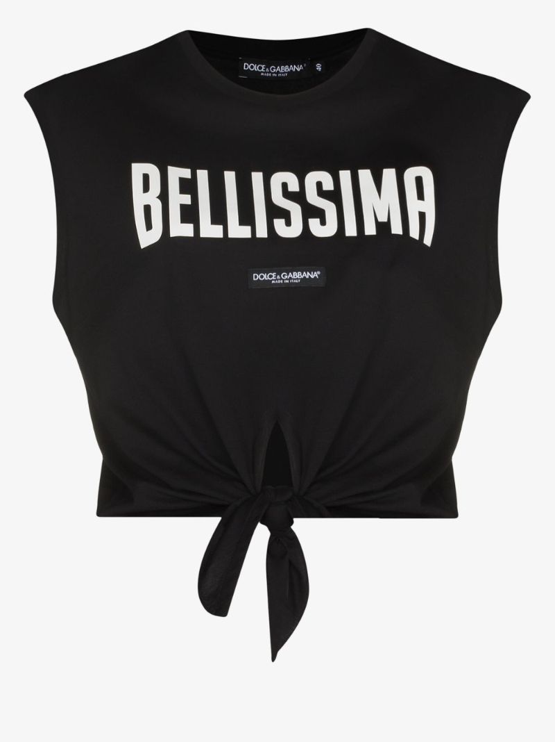 Bellissima Print Knot Detail Vest Top