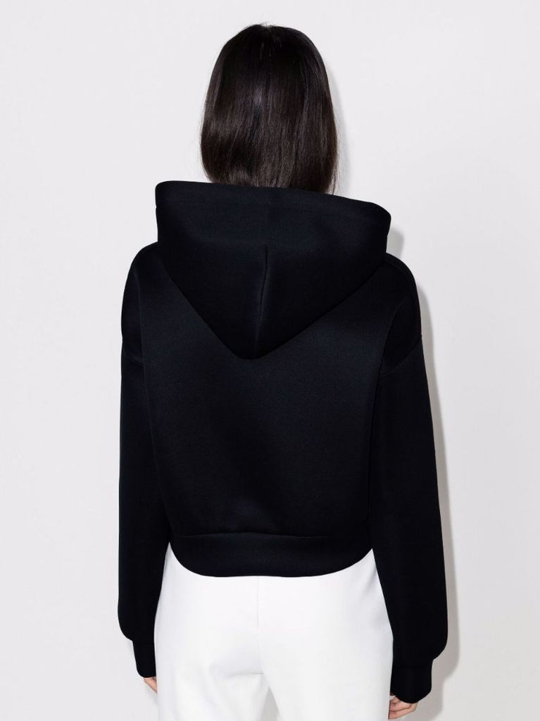 Embellished Logo Cropped Hoodie