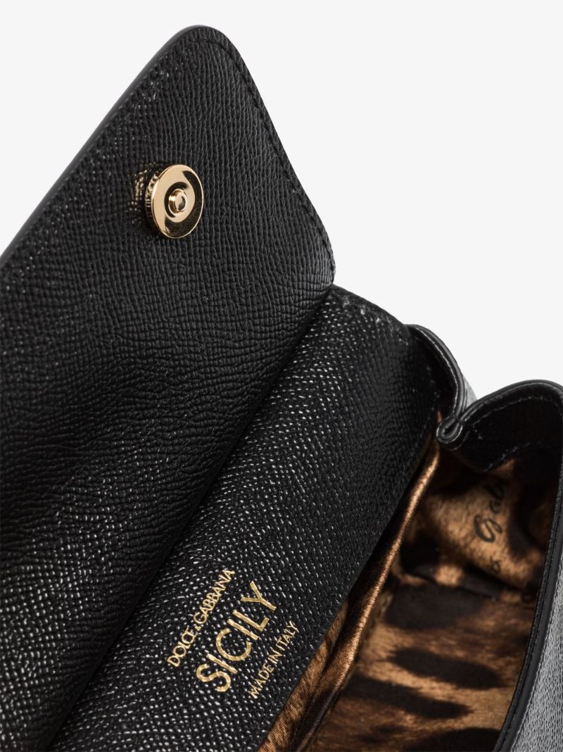 Black Sicily Small Leather Top Handle Bag