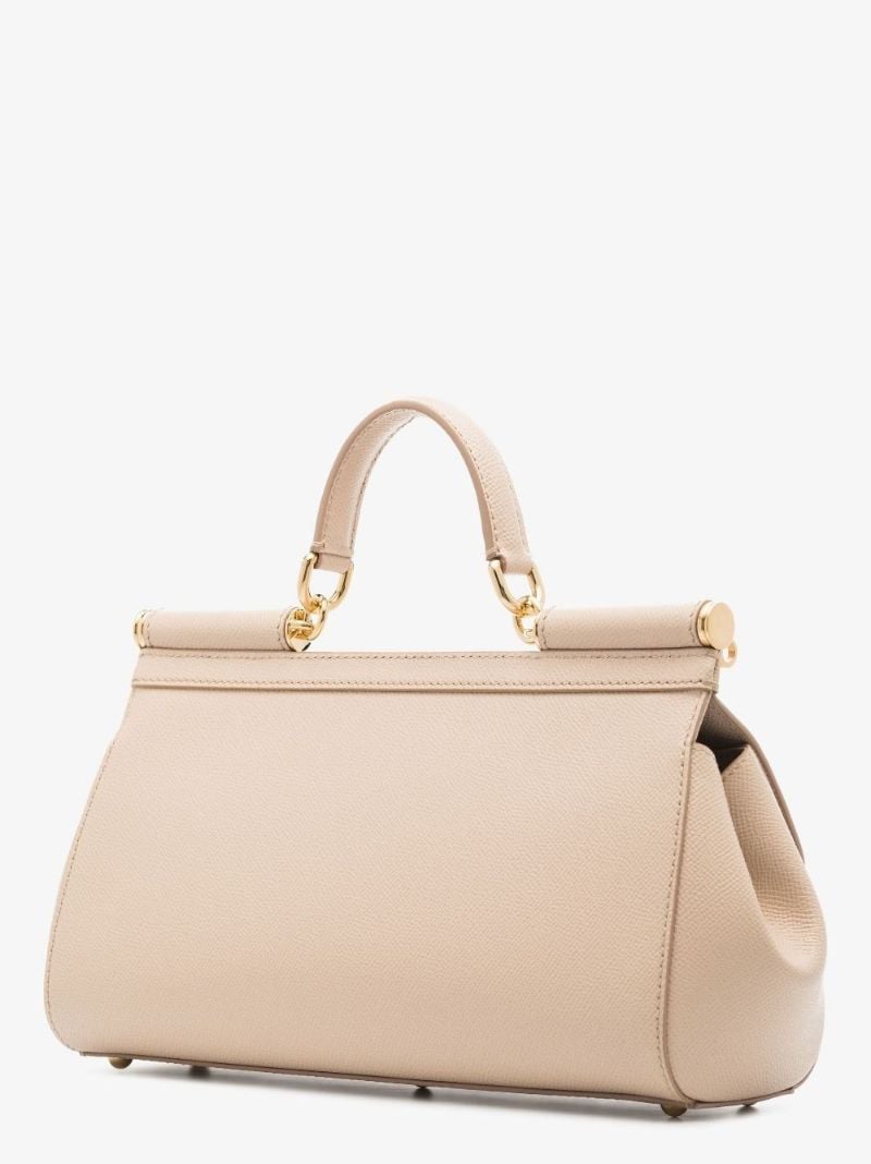 Neutral Sicily Leather Tote Bag