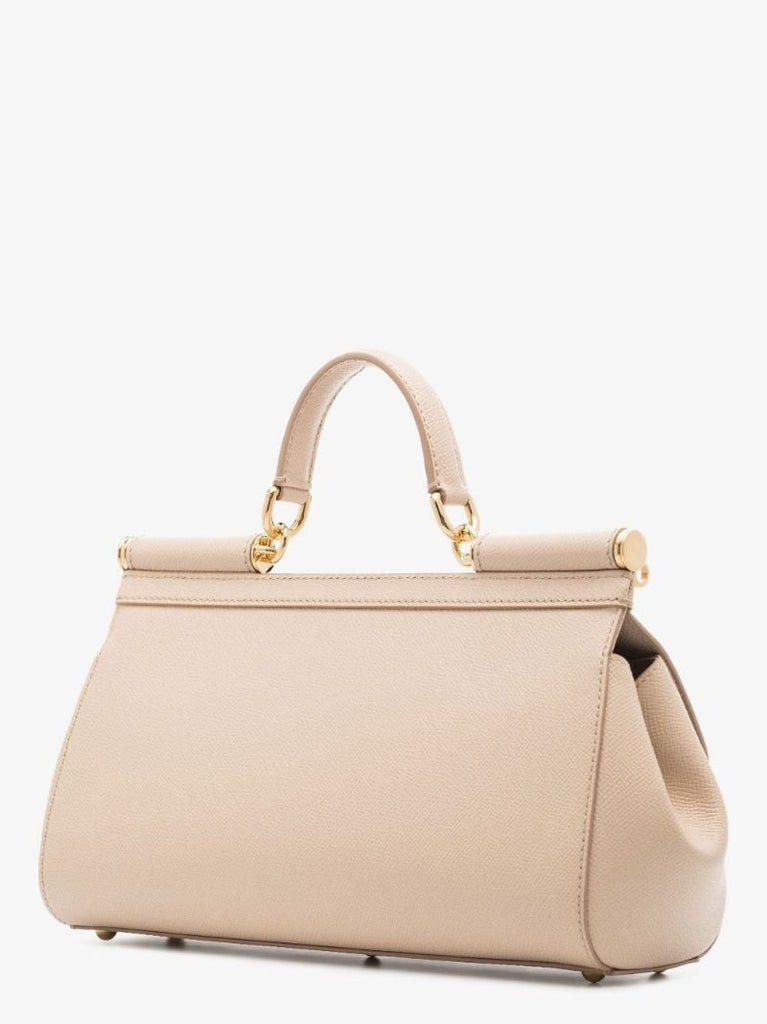 Neutral Sicily Leather Tote Bag