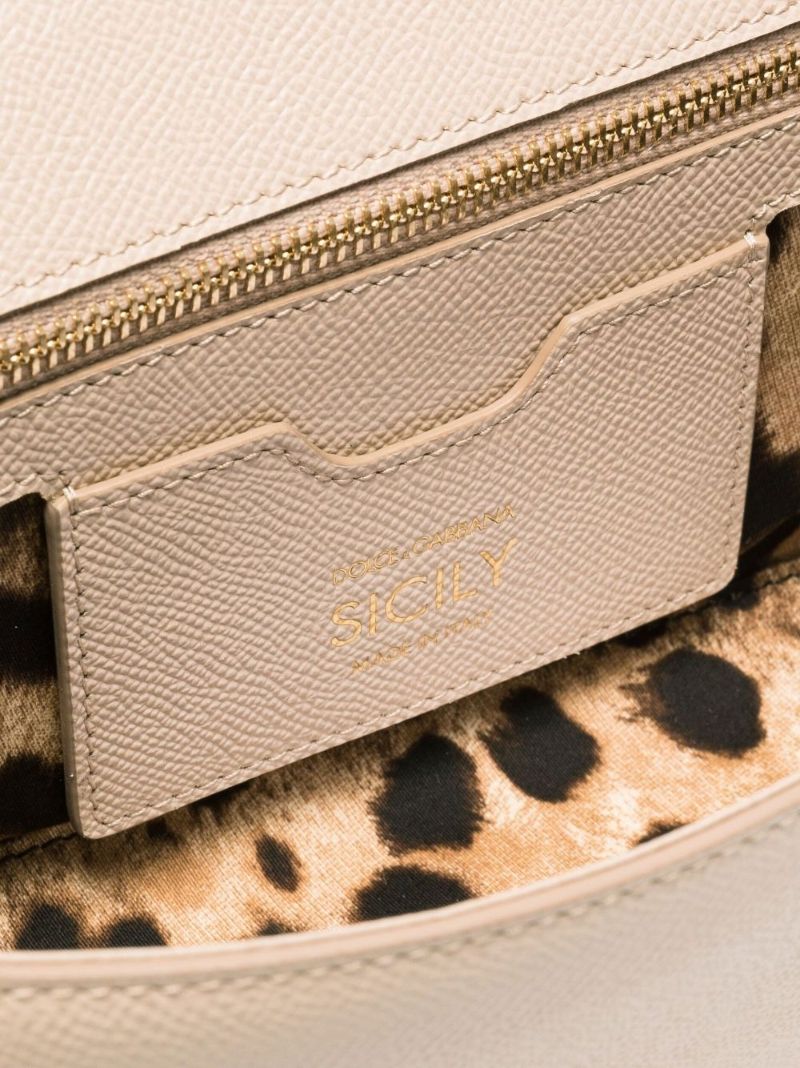 Neutral Sicily Leather Tote Bag