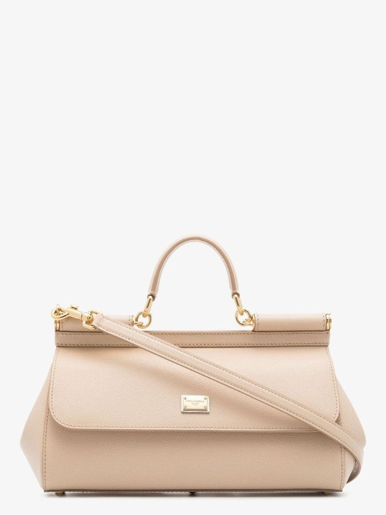 Neutral Sicily Leather Tote Bag