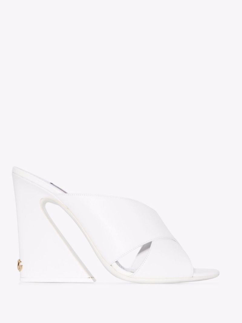 White Keira 105 Crossover Leather Mules