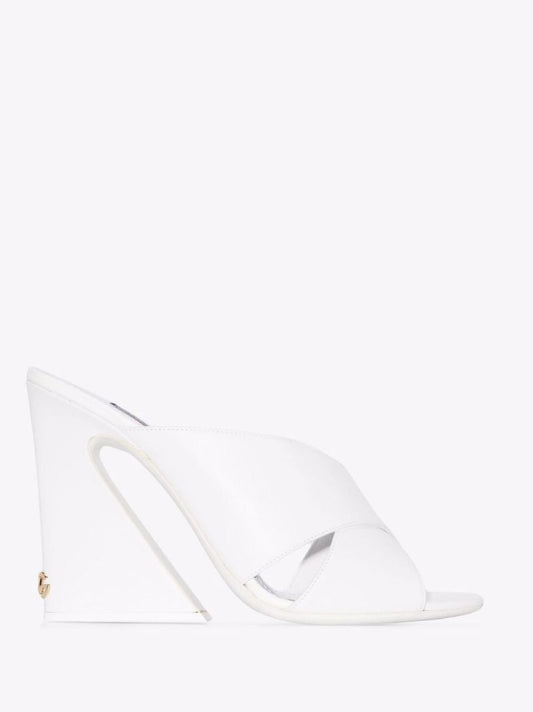White Keira 105 Crossover Leather Mules