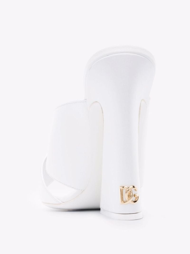 White Keira 105 Crossover Leather Mules