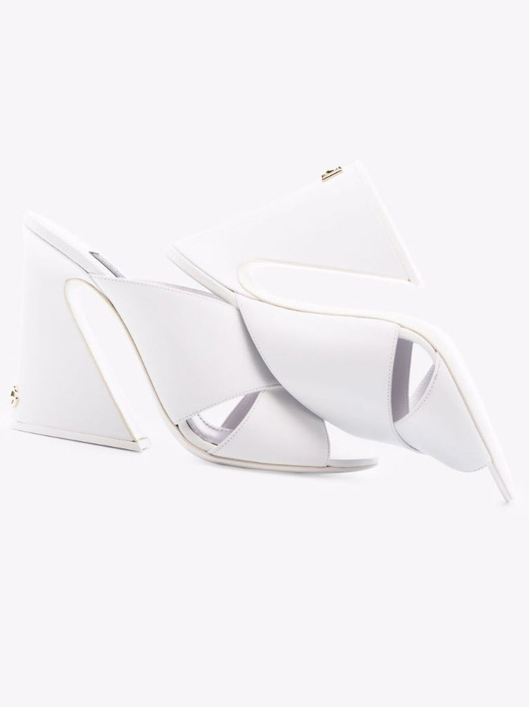 White Keira 105 Crossover Leather Mules