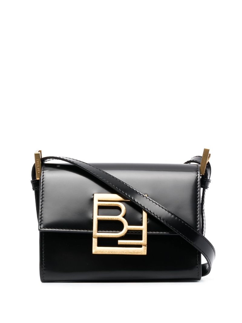 Black Fran Leather Shoulder Bag