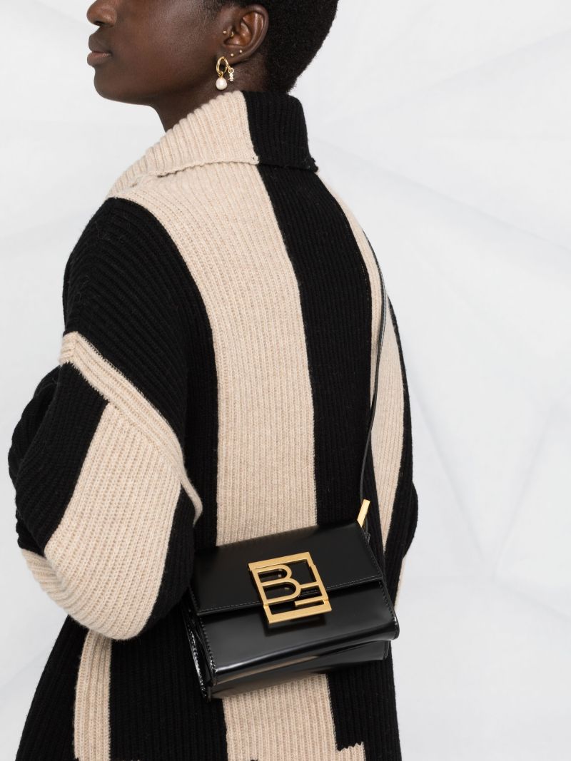 Black Fran Leather Shoulder Bag