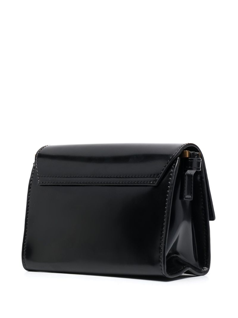 Black Fran Leather Shoulder Bag
