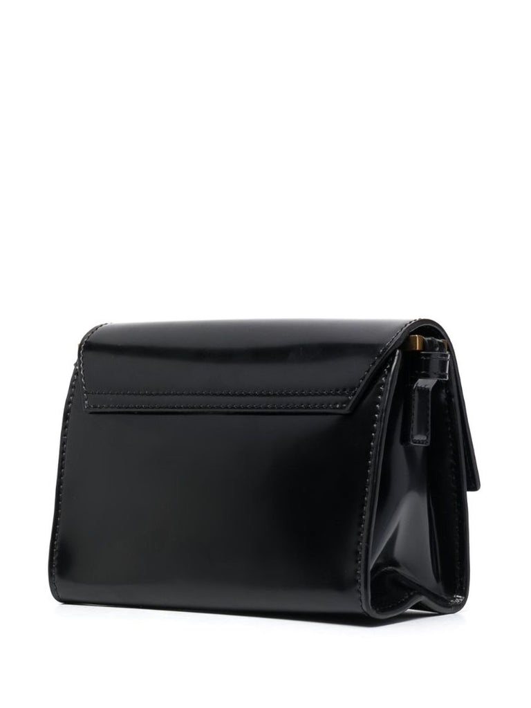 Black Fran Leather Shoulder Bag