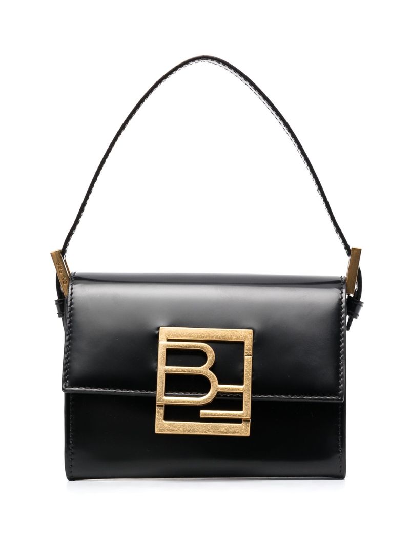 Black Fran Leather Shoulder Bag