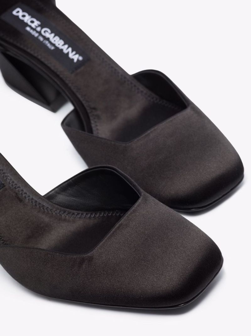 Black 60 Satin Mary Jane Pumps