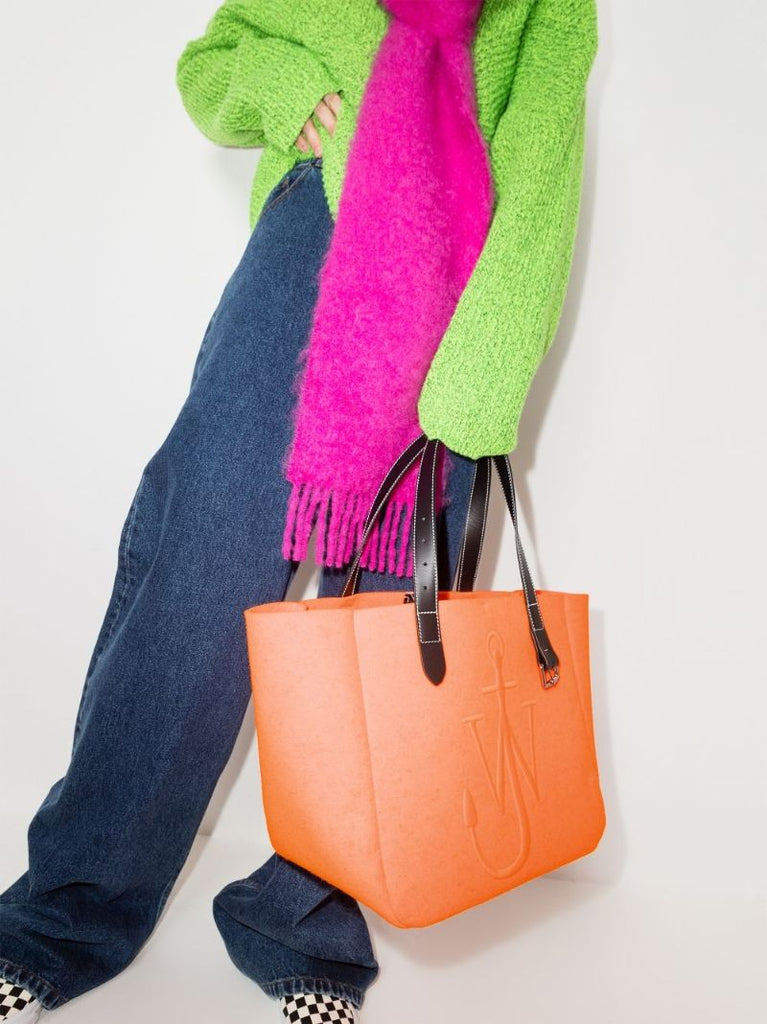 Orange Belt Felt Tote Bag
