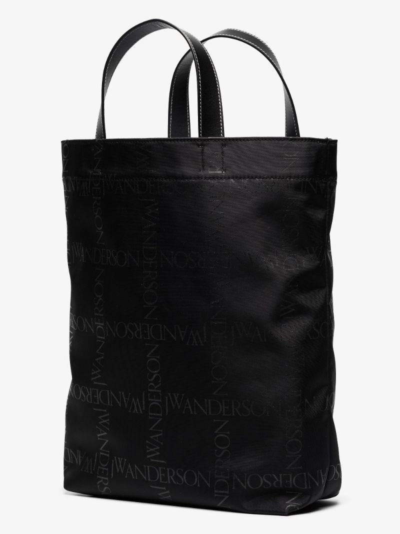 Black Logo Print Tote Bag