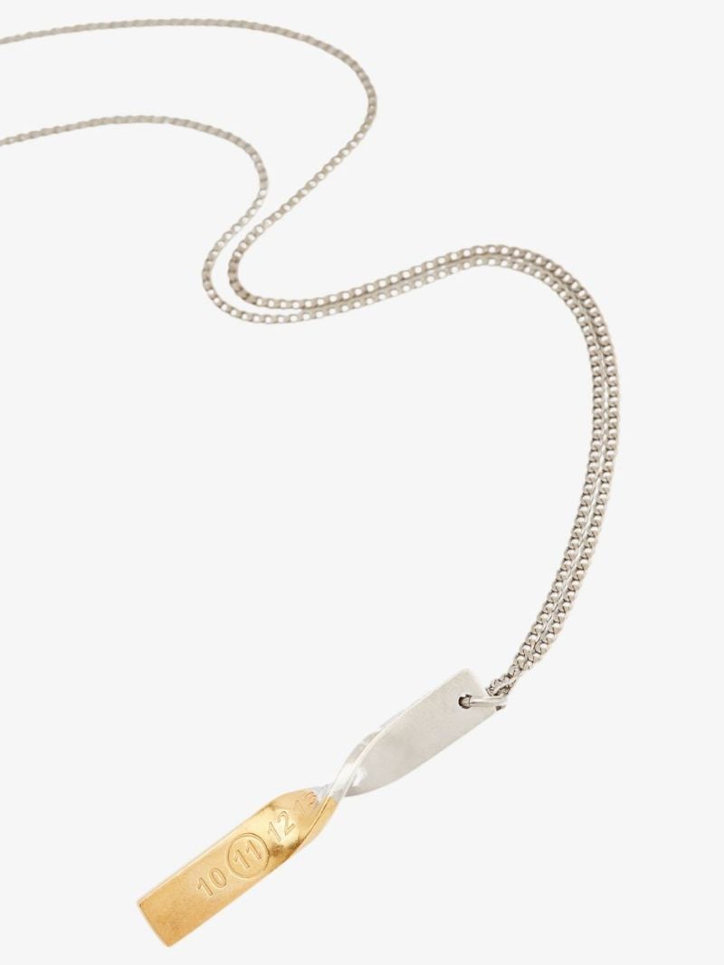 Silver and Gold Tone Mix Twist Pendant Necklace