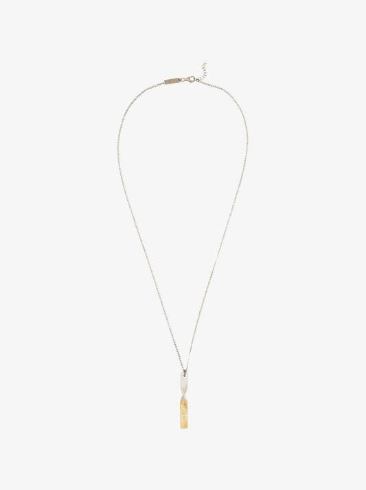 Silver and Gold Tone Mix Twist Pendant Necklace
