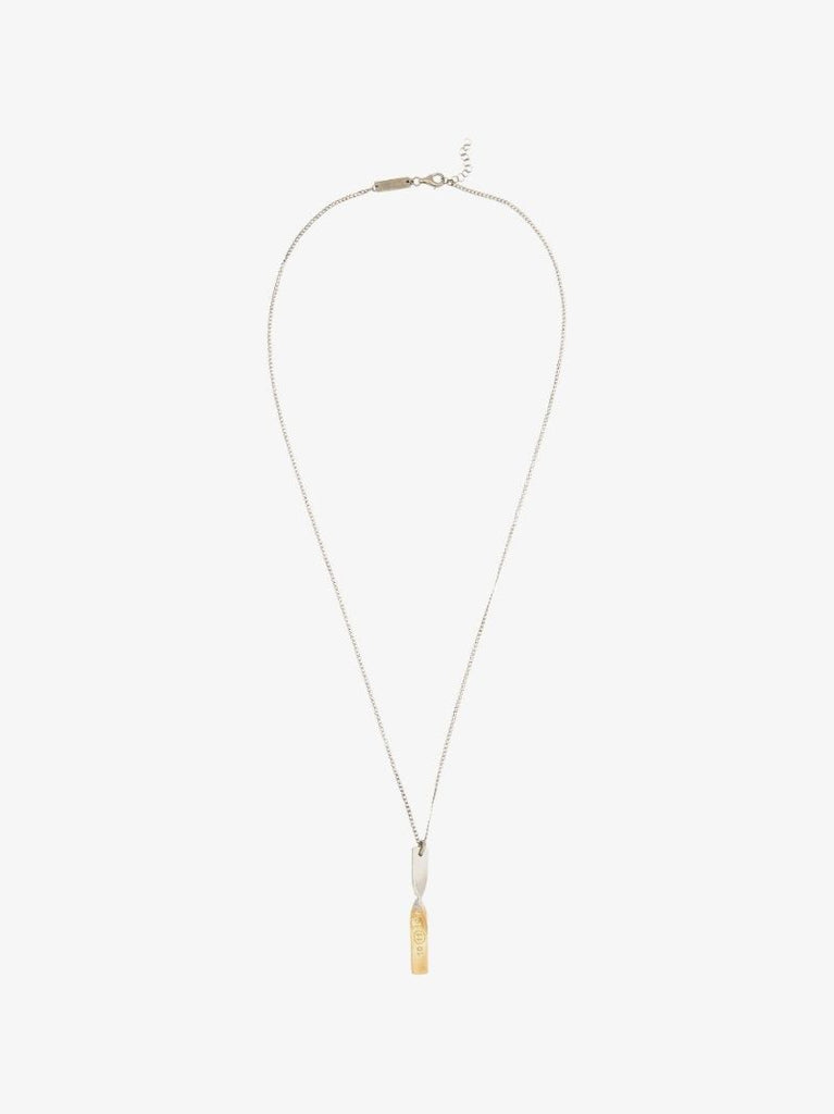 Silver and Gold Tone Mix Twist Pendant Necklace