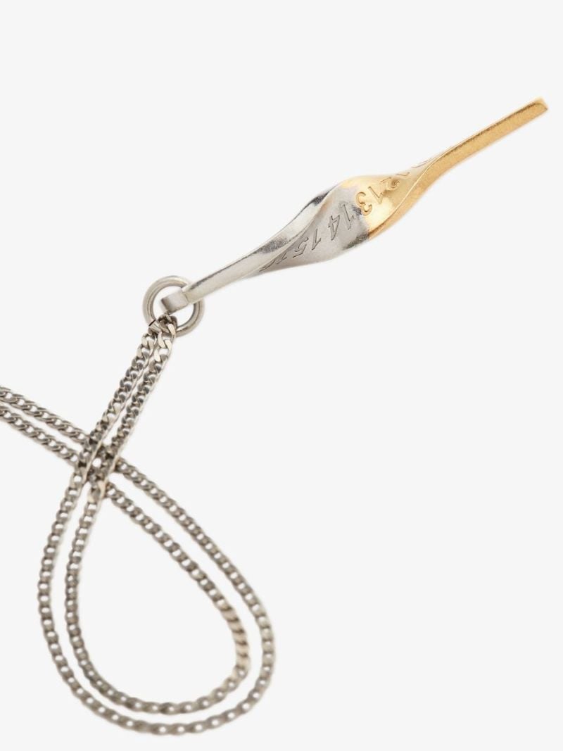 Silver and Gold Tone Mix Twist Pendant Necklace