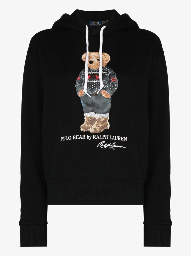 Polo Bear Print Hoodie