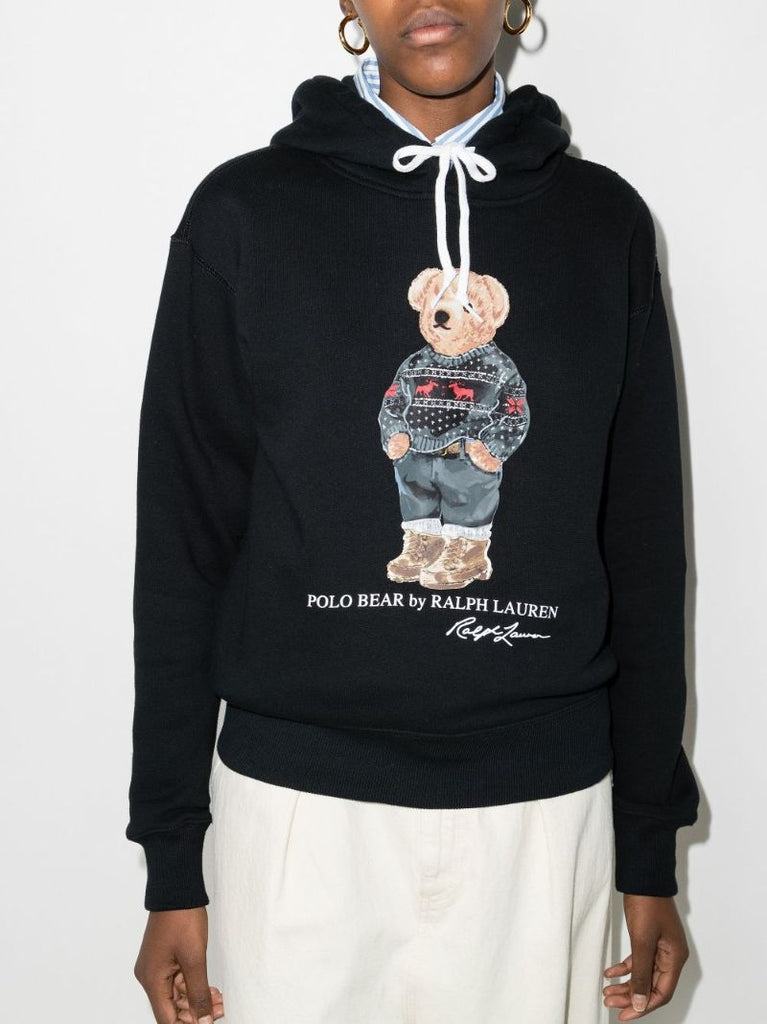 Polo Bear Print Hoodie