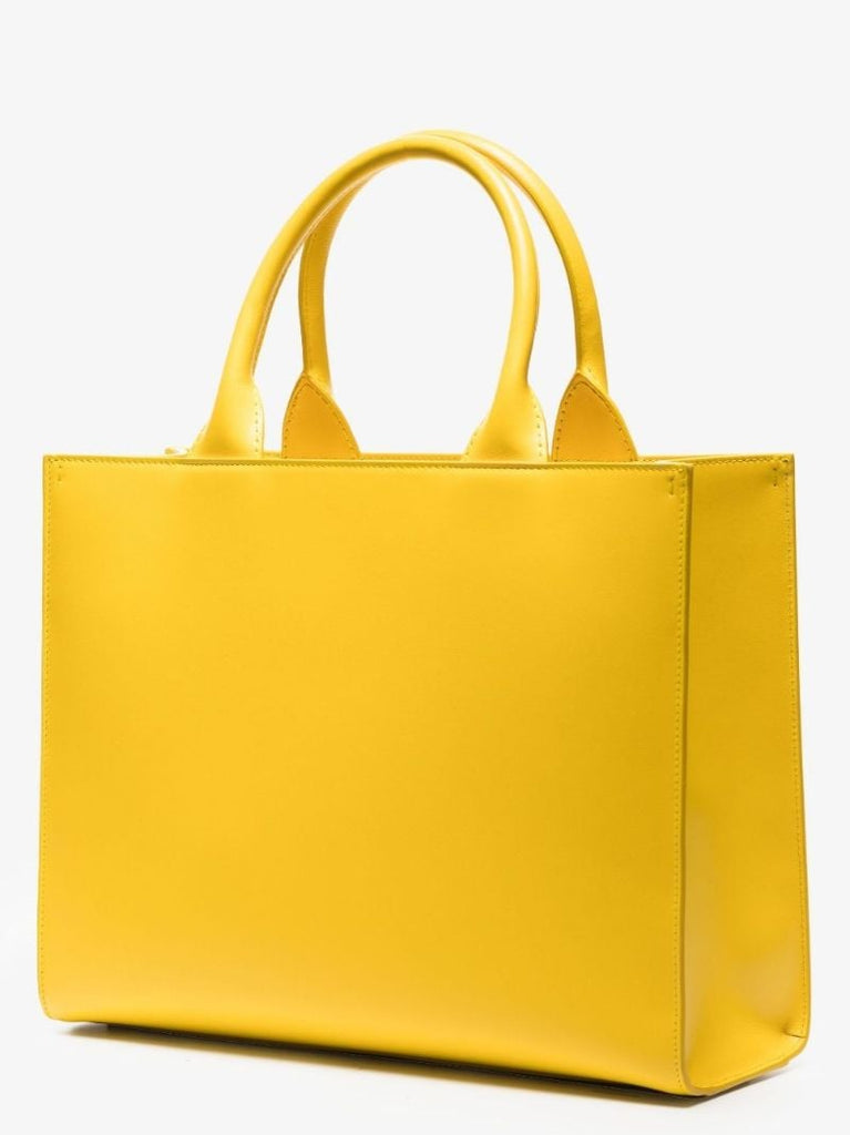 Yellow Beatrice Small Leather Tote Bag