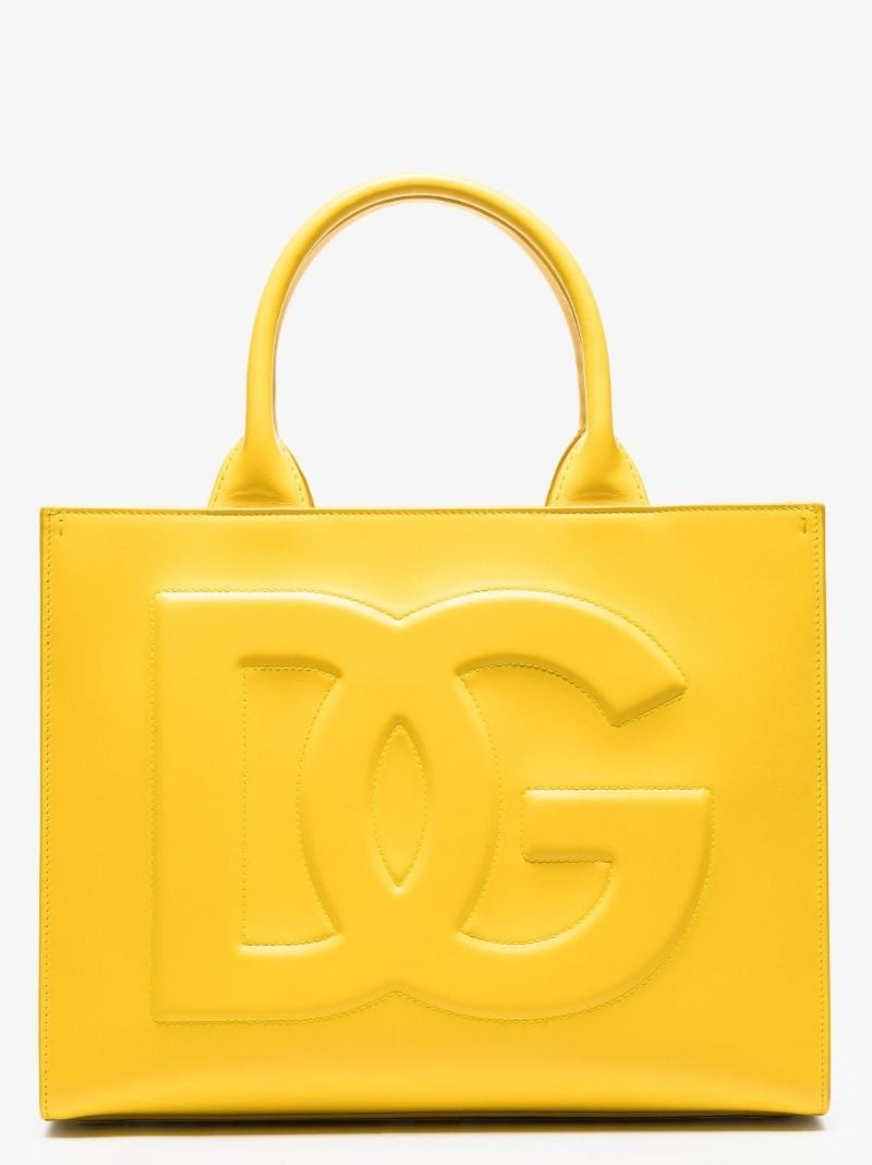 Yellow Beatrice Small Leather Tote Bag
