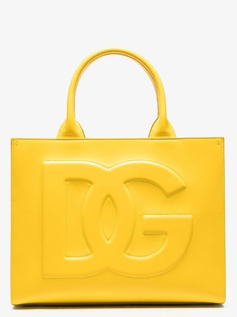 Yellow Beatrice Small Leather Tote Bag