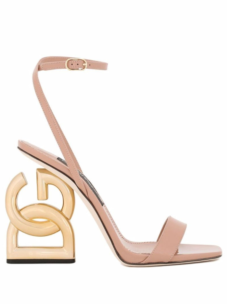 Neutral Logo Detail Leather Sandals