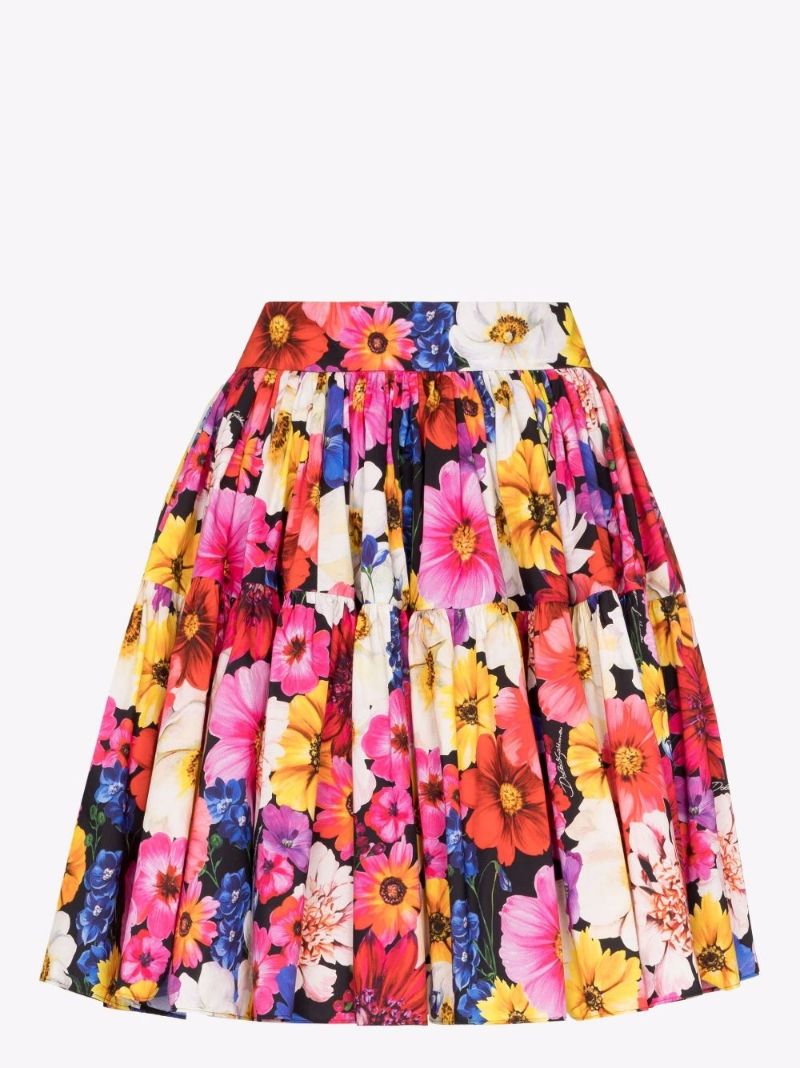 Floral Print Cotton Poplin Mini Skirt