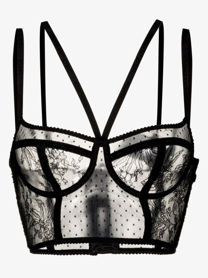 Black Floral Lace Bustier