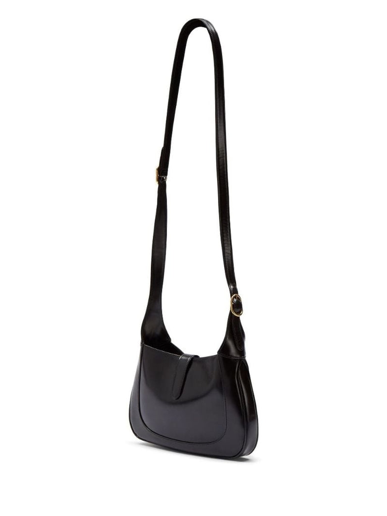 Black Jackie Medium Leather Shoulder Bag