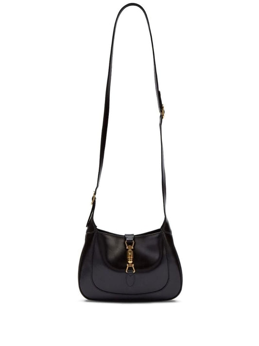 Black Jackie Medium Leather Shoulder Bag