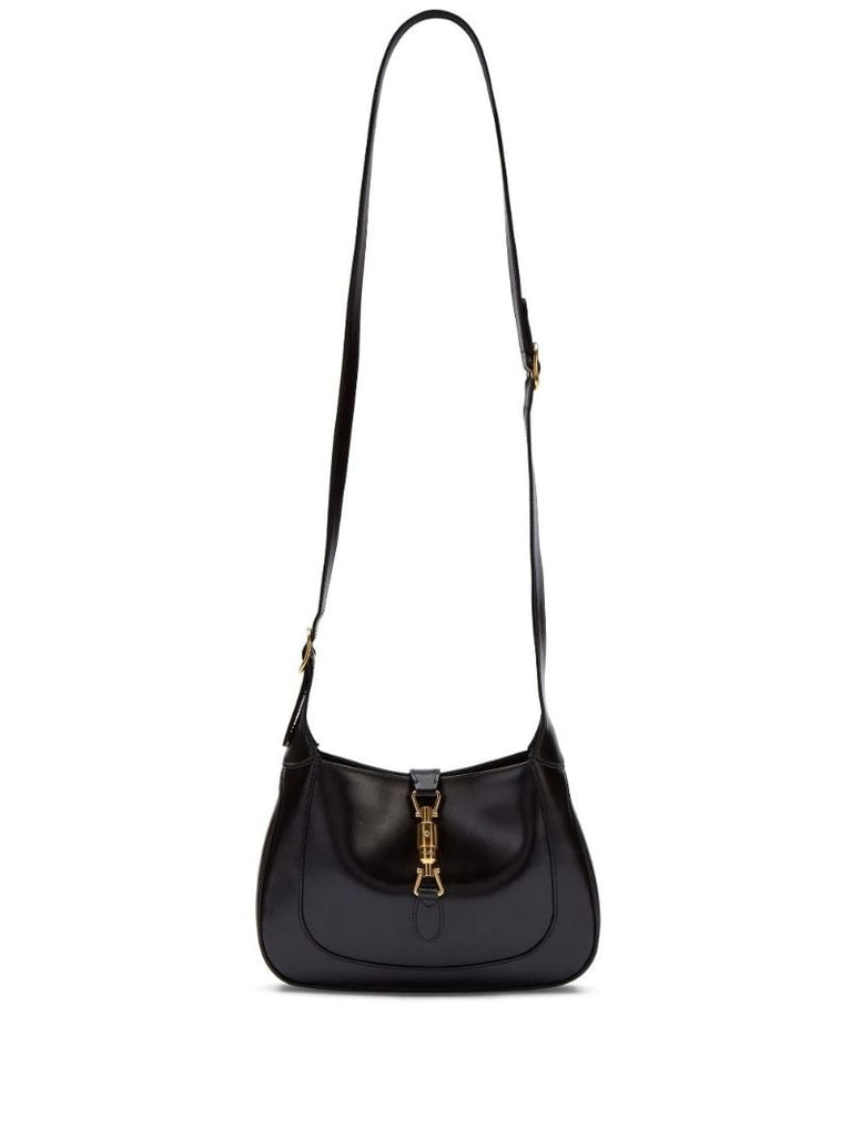 Black Jackie Medium Leather Shoulder Bag