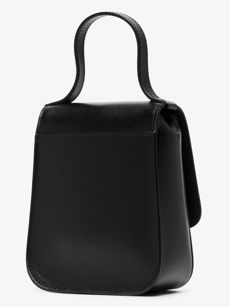 Black Strawberry Print Leather Cross Body Bag