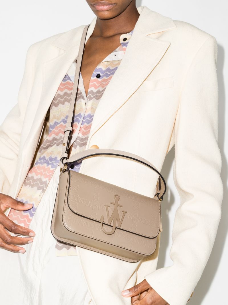 Neutral Leather Cross Body Bag