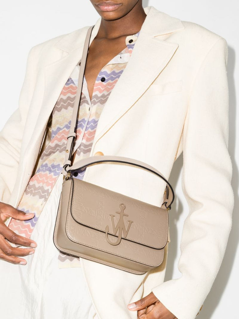Neutral Leather Cross Body Bag