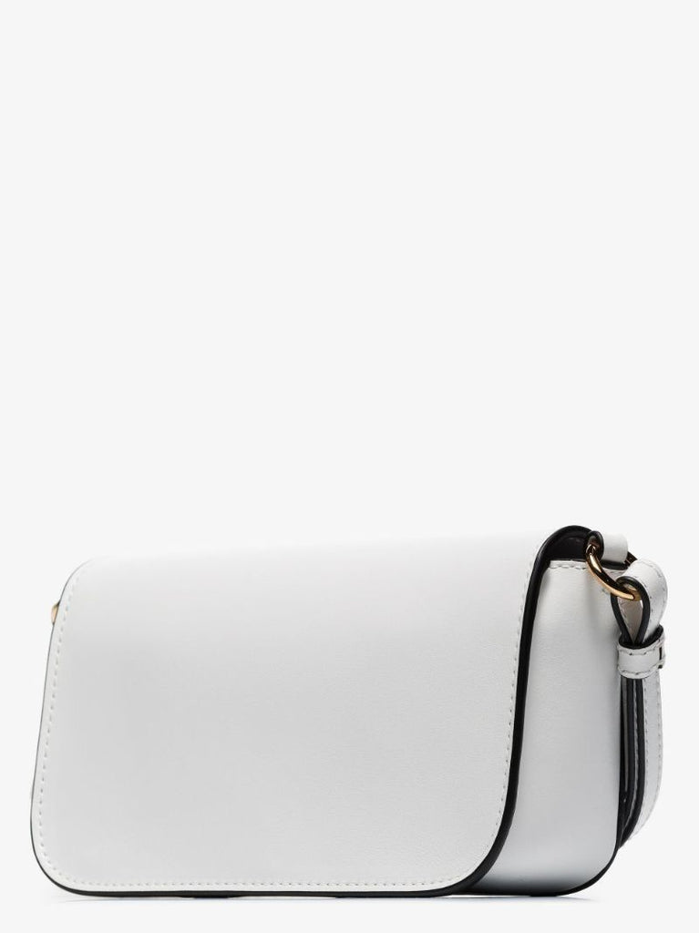 White Chain Anchor Baguette Leather Cross Body Bag