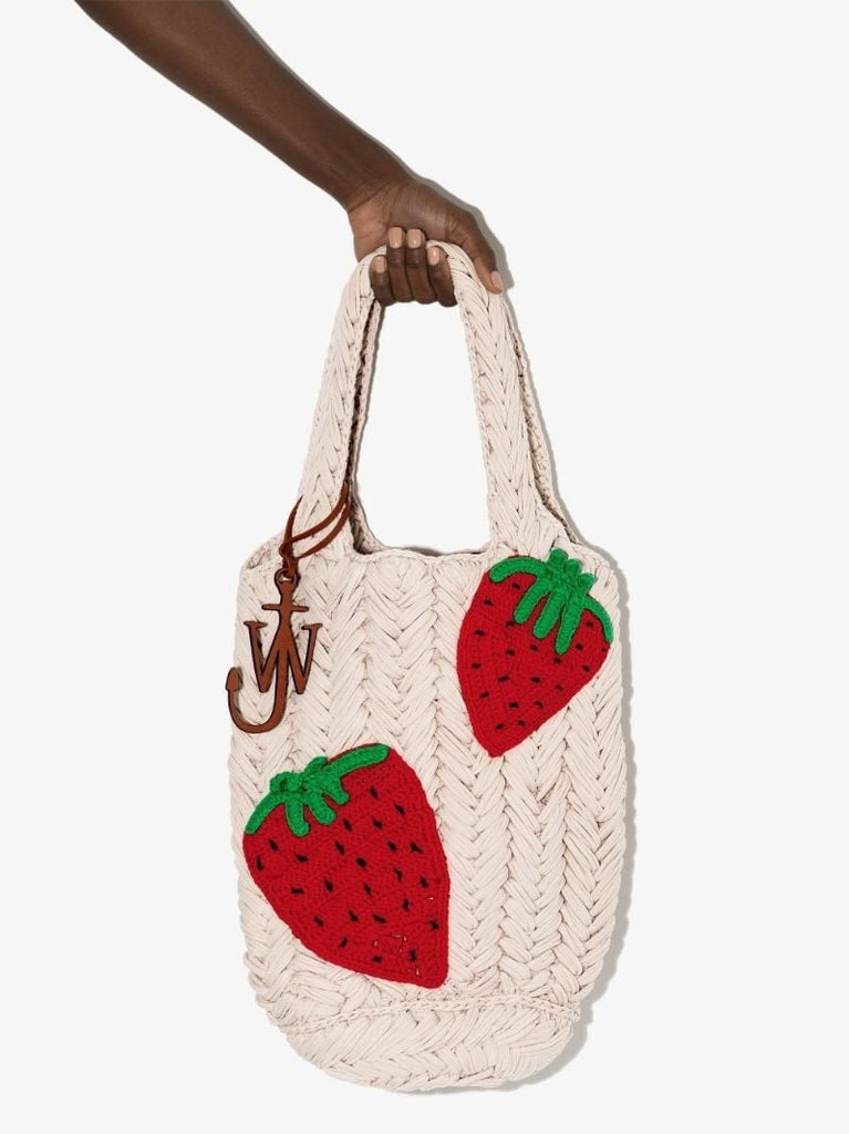Strawberry Knit Tote Bag