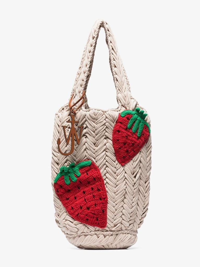 Strawberry Knit Tote Bag