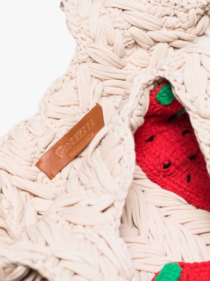 Strawberry Knit Tote Bag