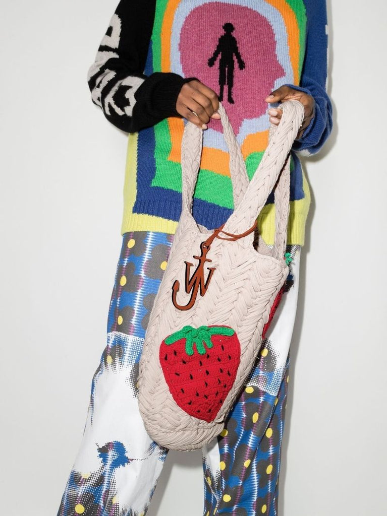 Strawberry Knit Tote Bag